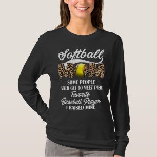 T-shirt Fête des Mères Softball Maman Empreinte de léopard