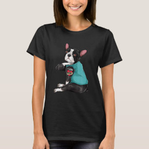 T-shirt Fête des mères tatouage chien maman Boston Terrier