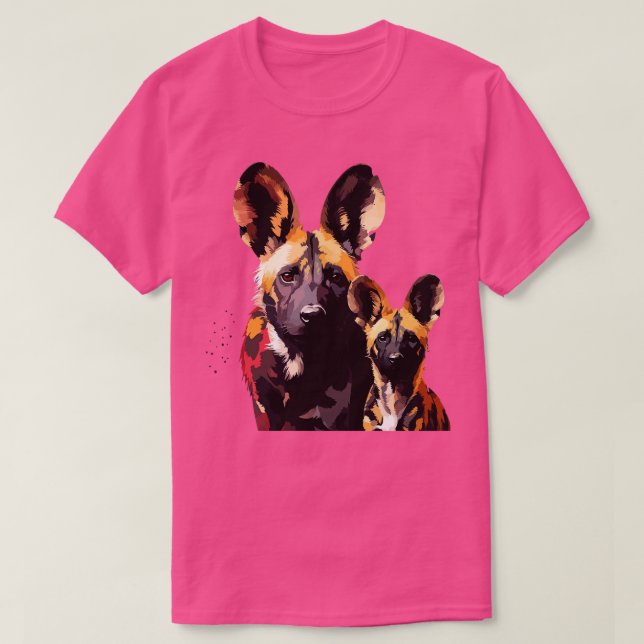 T-shirt Fête des pères africaine de chiens sauvages (Design devant)