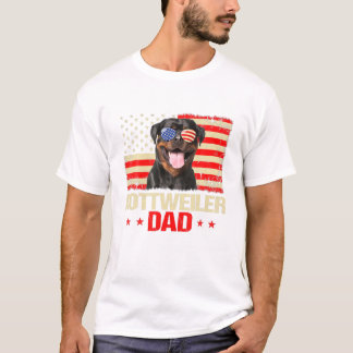 T-shirt Fête des pères Amoureux des chiens Drapeau Drapeau