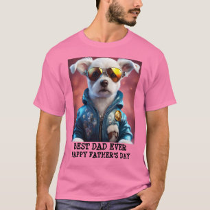 T-shirt Fête des pères Best Dog Papa Personnalisé