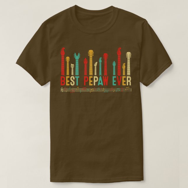 T-shirt Fête des pères Best Pepaw Ever Guitare Lover Guita (Design devant)