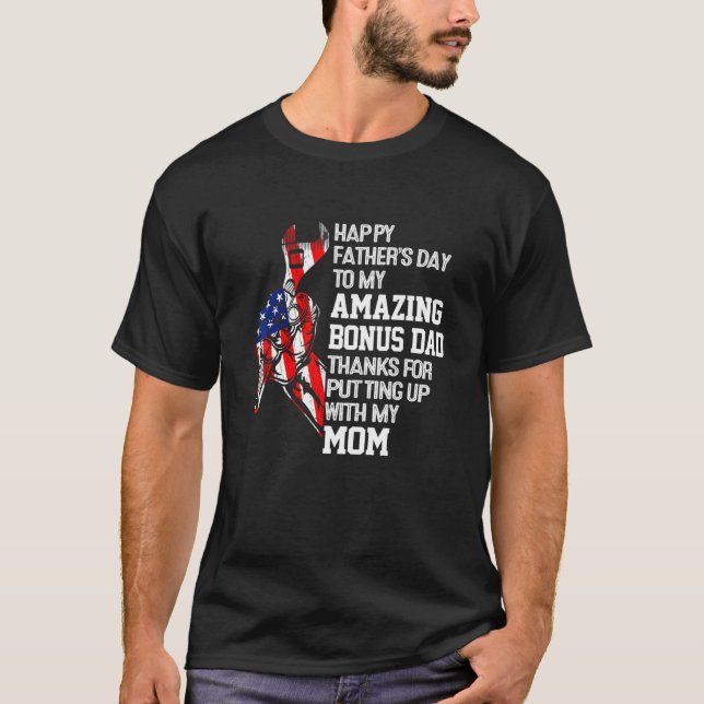 T-shirt Fête des pères Bonus Papa Merci D'Avoir Mis Mon M (Devant)