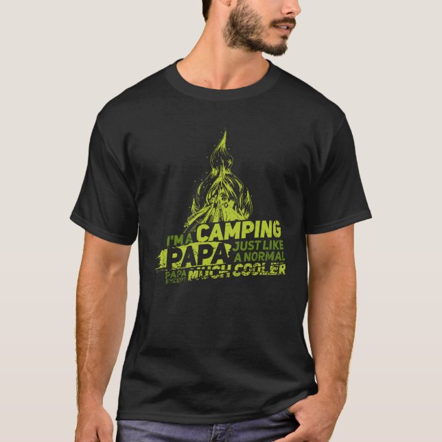 T-shirt Fête des pères Camping Papa Cute Famille Vacances (Devant)