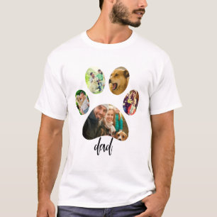 T-shirt Fête des pères Chien papa   Collage photo de 5 Emp