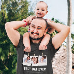 T-shirt Fête des pères | Collage photo Best Dad Ever 3<br><div class="desc">Téléchargez vos photos préférées et ajoutez vos noms pour faire votre propre cadeau de fête des pères personnalisée unique.</div>