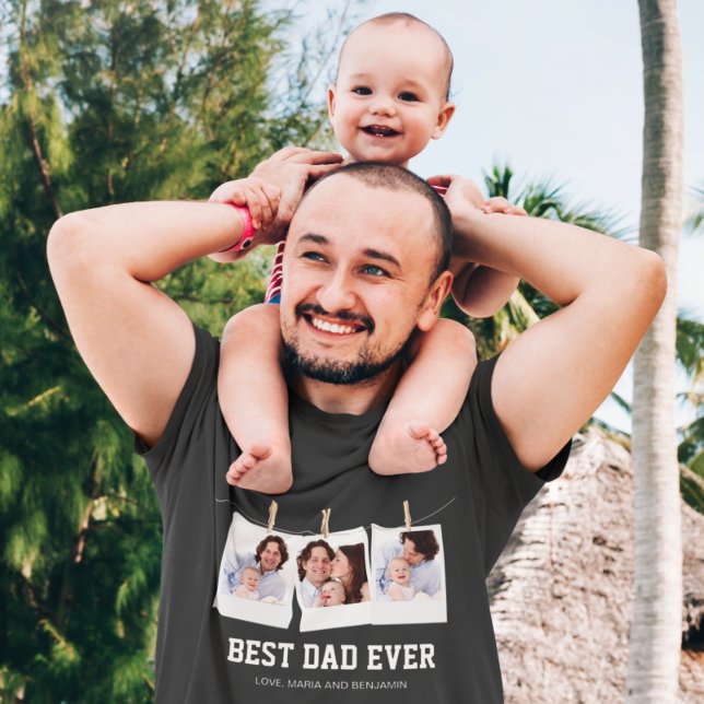 T-shirt Fête des pères | Collage photo Best Dad Ever 3