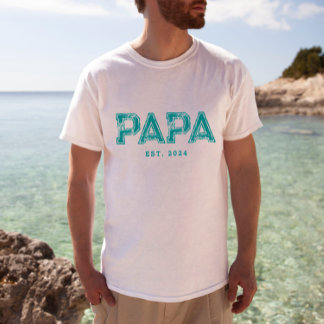 T-shirt Fête des pères colorée PAPA EST, Anniversaire