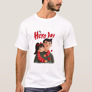 T-shirt Fête des pères de héros