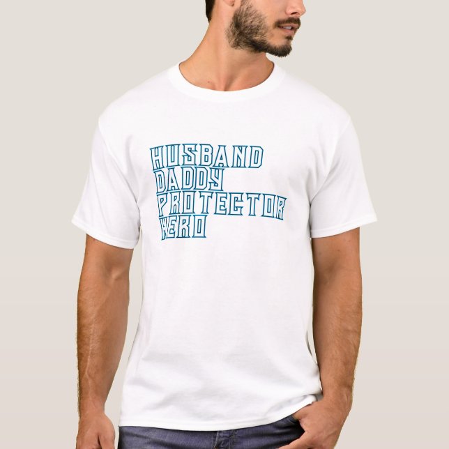 T-shirt Fête des pères de héros moderne Mari Daddy Protect (Devant)
