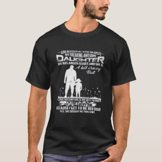 T-shirt Fête des pères de la part de la fille fille aime p