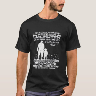T-shirt Fête des pères de la part de la fille fille aime p