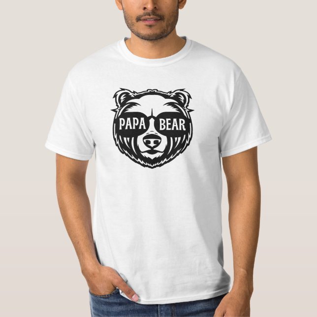 T-shirt Fête des pères de lunettes de soleil Papa Bear (Devant)
