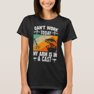 T-shirt Fête des pères de pêche Je ne peux pas travailler