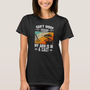 T-shirt Fête des pères de pêche Je ne peux pas travailler