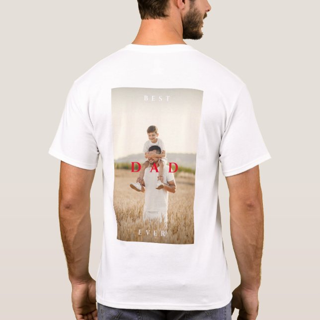 T-shirt Fête des pères de portrait moderne Best Papa Ever (Dos)