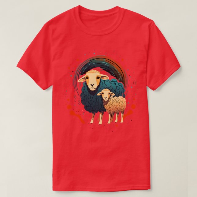 T-shirt Fête des pères des moutons (Design devant)