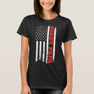 T-shirt Fête des pères Drapeau Américain de Rugby Papa