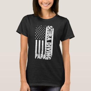 T-shirt Fête des pères Drapeau Américain Drapeau Scuba Hom