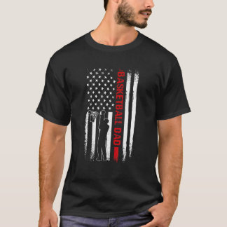T-shirt Fête des pères drapeau américain papa de basket-ba
