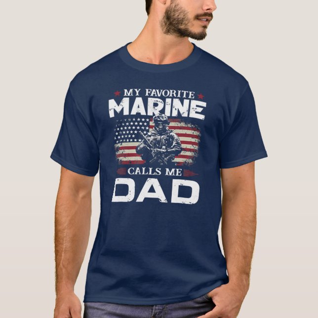 T-shirt Fête des pères Drapeau Ma Marine Préférée M'Appell (Devant)