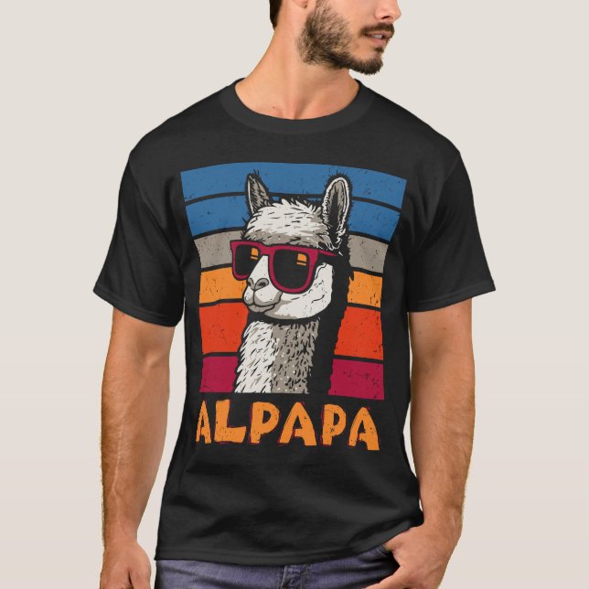 T-shirt Fête des pères drôle Alpapa Llama Alpaca Cadeau Pa (Devant)