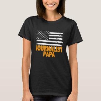 T-shirt Fête des pères du drapeau américain du journaliste