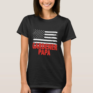 T-shirt Fête des pères du drapeau américain Gardener Papa