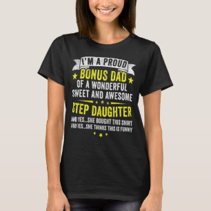T-shirt Fête des pères Fier Bonus Papa Pas Fille