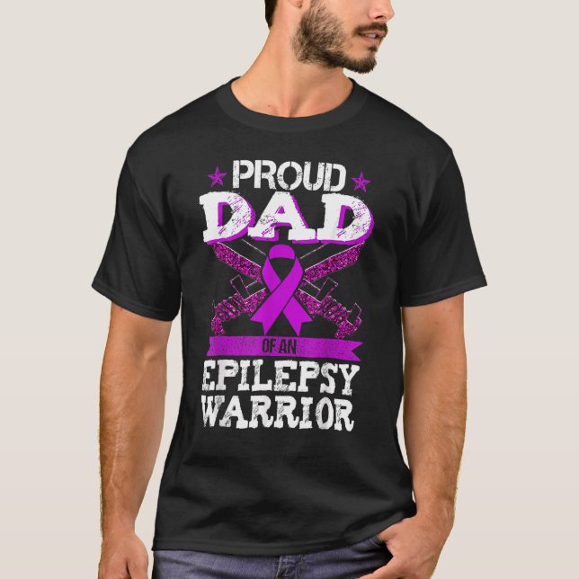 T-shirt Fête des pères Fier Papa Épileptique Guerrier Épil (Devant)