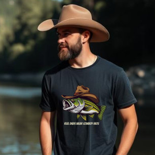 T-shirt Fête des pères Funny Fish portant un Casquette Cow