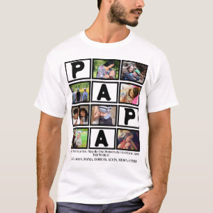 T-shirt Fête des pères grand-père personnalisée Papa 9 Pho
