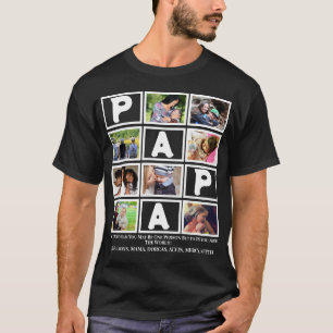 T-shirt Fête des pères grand-père personnalisée Papa 9 Pho