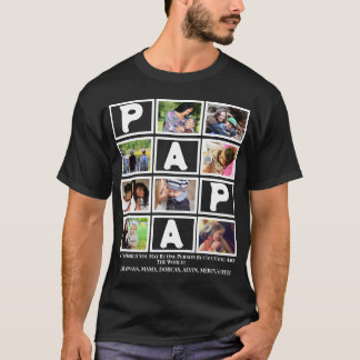 T-shirt Fête des pères grand-père personnalisée Papa 9 Pho