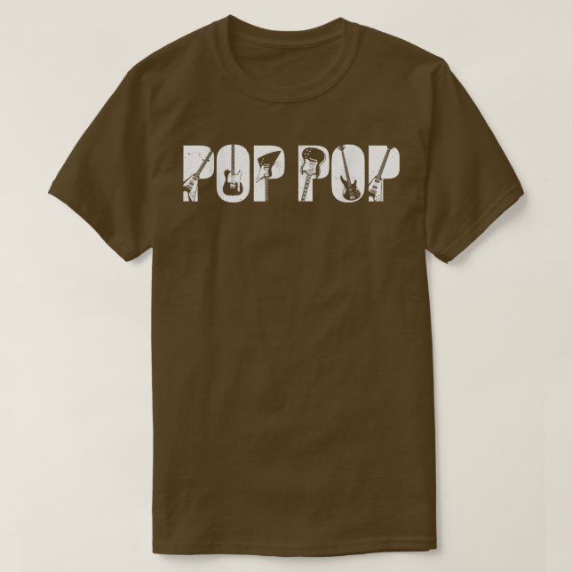 T-shirt Fête des pères guitariste rétro Père Pop Pop Pop G (Design devant)