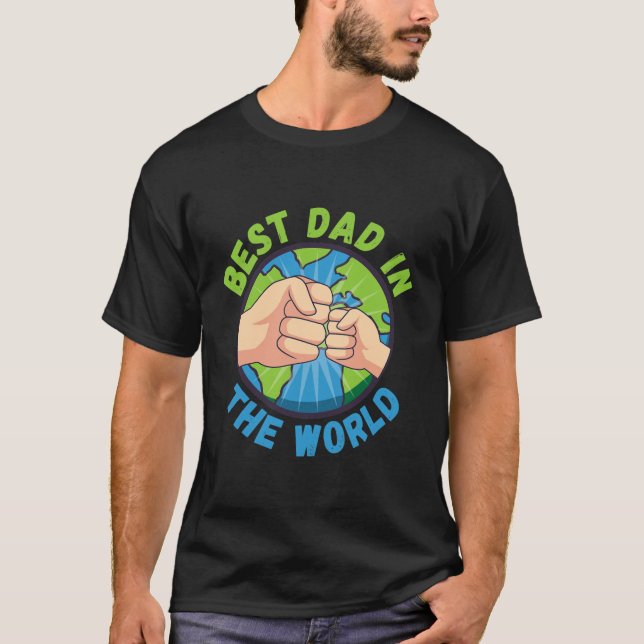 T-shirt Fête des pères Meilleur papa du monde Pompe des ho (Devant)