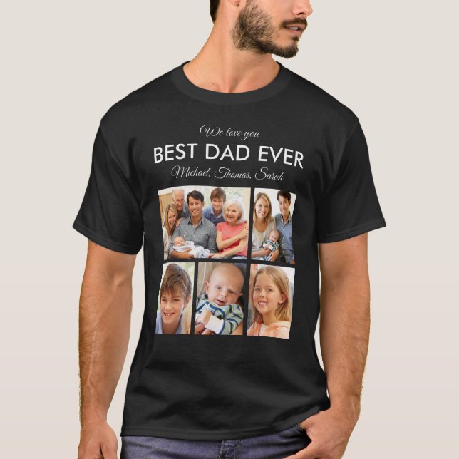T-shirt Fête des pères Meilleur papa Jamais Trendy Photo C (Devant)