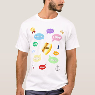 T-shirt Fête des Pères Meilleur Papa Nuages de Mots Couron