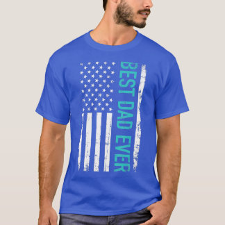 T-shirt Fête des pères Meilleur père jamais avec le drapea