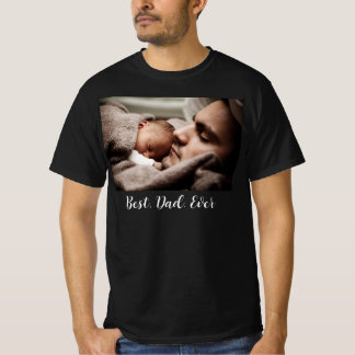 T-shirt Fête des pères moderne Meilleur papa Jamais Photo 