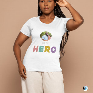 T-shirt Fête des pères   Mon héros   Photo Avec Papa