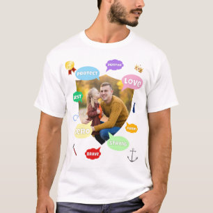 T-shirt Fête des Pères Nuages de mots photo Meilleur Papa 