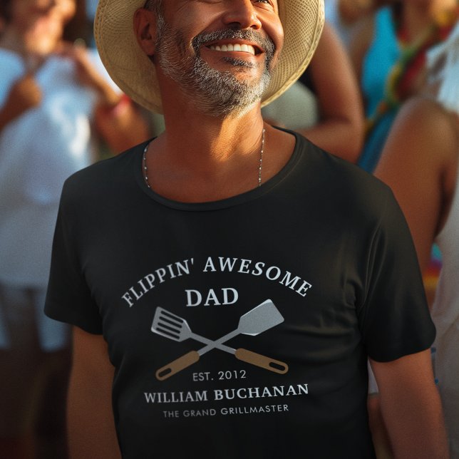 T-shirt Fête des pères papa barbecue sur mesure (Awesome Dad BBQ Fathers Day Custom T-Shirt)
