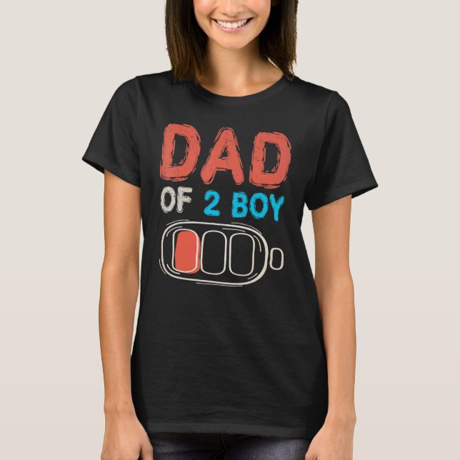 T-shirt Fête des pères Papa De 2 Garçons Présente Idéal (Devant)