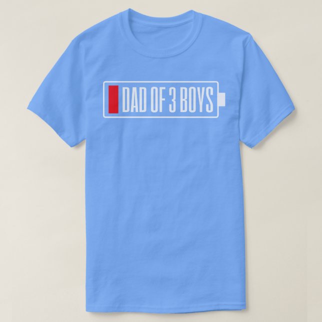 T-shirt Fête des pères papa trois garçons (Design devant)