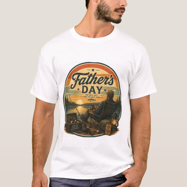 T-shirt Fête des Pères pêche vintage  (Devant)