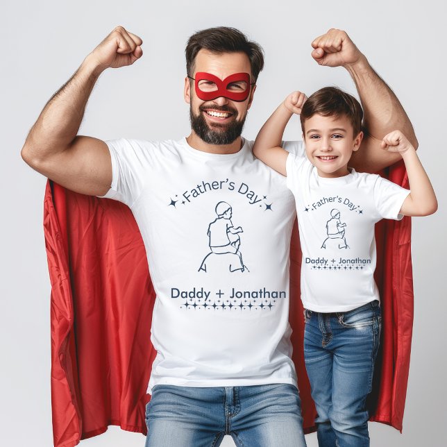 T-shirt Fête des pères, Père portant son fils sur les épau (Father and son matching t-shirts!)