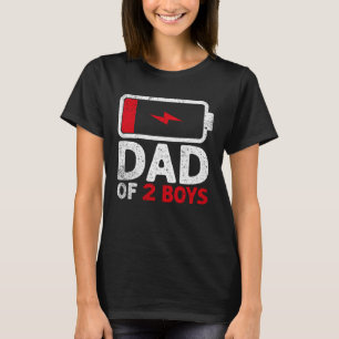 T-shirt Fête des pères Pour Papa DAD De 2 Garçons Batterie