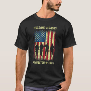 T-shirt Fête des pères Pour Papa Mari Daddy Protector Hero