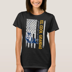 T-shirt Fête des pères Reel Cool Papa Fish American Drapea